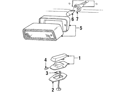 1985 Ford F-150 Cargo Lamps, Roof Lamps Diagram 3 - Thumbnail