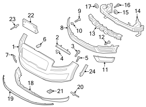 2023 Lincoln Nautilus MOULDING - BUMPER BAR Diagram for MA1Z-17C754-NA