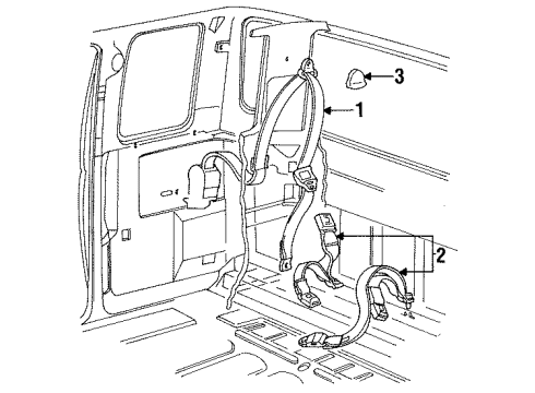 1994 Ford F-150 Seat Belt Assembly Diagram for F4TZ-18611B68-D