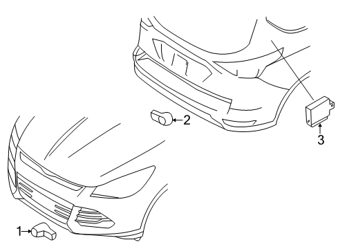 2022 Ford Escape Parking Aid Diagram 1 - Thumbnail