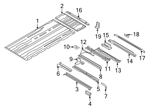 2009 Ford E-150 Member Assembly - Floor Cross Diagram for 8C2Z-1610608-A