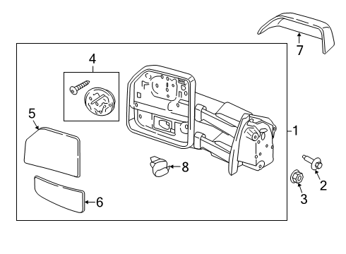 2021 Ford F-350 Super Duty Outside Mirrors Diagram 2 - Thumbnail