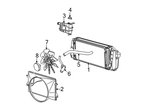 2000 Ford F-150 Radiator & Components, Cooling Fan Diagram 3 - Thumbnail