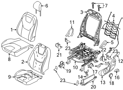 2022 Ford Edge Front Seat Components Diagram 1 - Thumbnail