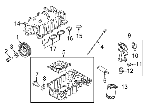 2016 Ford Flex Engine Parts & Mounts, Timing, Lubrication System Diagram 1 - Thumbnail