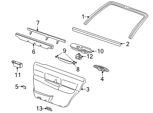 2009 Lincoln Town Car Panel Assembly - Door Trim Diagram for AW1Z-5427406-BA