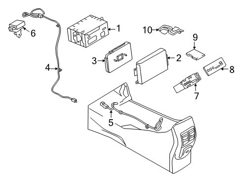 2014 Ford C-Max Navigation System Components Diagram