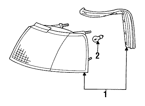 1994 Mercury Cougar Parking Light - Without Bulb Diagram for E9SZ-13200-A