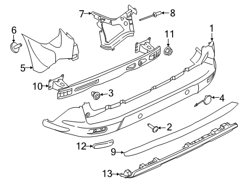 2023 Ford Transit Connect Bumper & Components - Rear Diagram