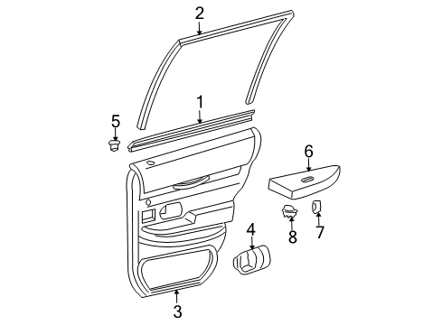 2005 Mercury Grand Marquis Panel Assembly - Door Trim Diagram for 5W3Z-5427406-AAB