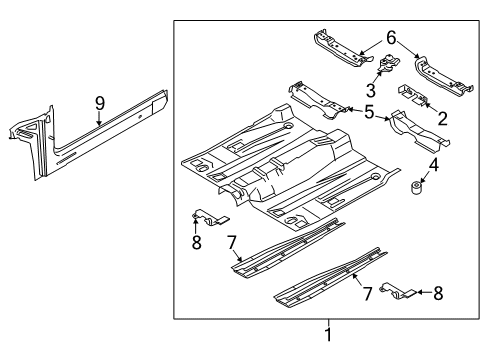 2020 Ford SSV Plug-In Hybrid Extension - Side Member Diagram for DG9Z-5410062-C