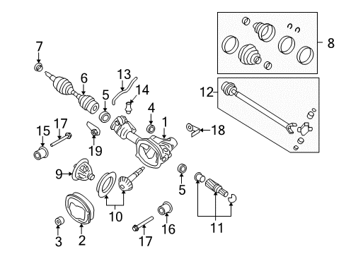 2010 Ford Explorer Sport Trac Differential Assembly Diagram for 1L2Z-4026-B