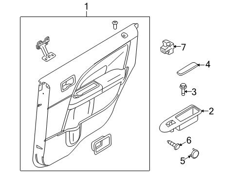 2008 Ford Taurus X Interior Trim - Rear Door Diagram