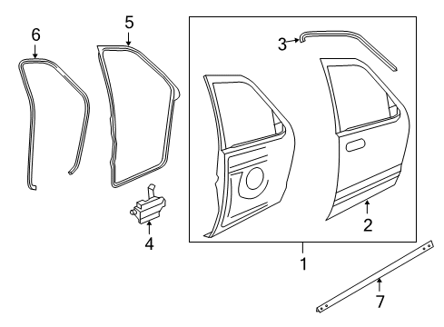 2010 Ford Explorer Sport Trac Panel Assembly - Door - Outer Diagram for 7A2Z-7820201-A