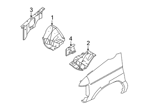 2019 Ford E-350 Super Duty Apron Assembly - Front Fender Diagram for 9C2Z-16061-B