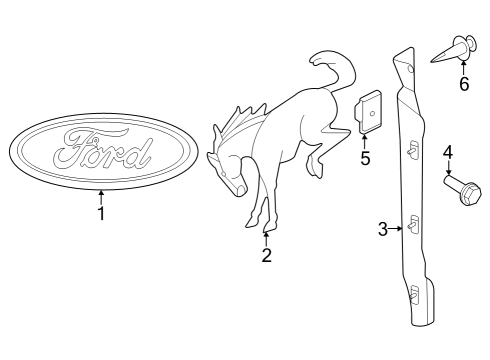 2022 Ford Bronco Exterior Trim - Tail Gate Diagram