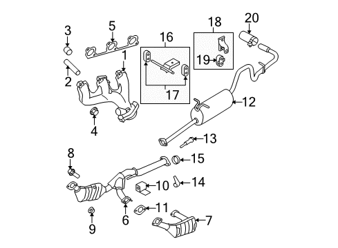 2011 Ford Ranger Catalytic Converter Assembly Diagram for 9L5Z-5E212-B