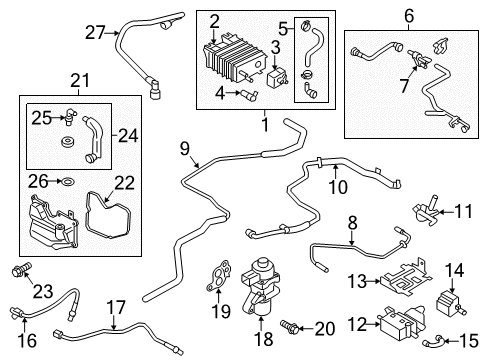 2016 Lincoln MKZ Hose - Fuel Vapour Diagram for DG9Z-9G297-M