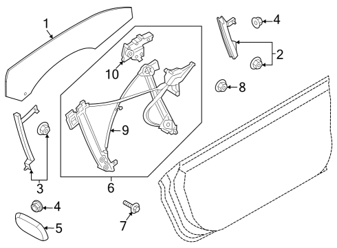 2024 Ford Mustang REGULATOR - WINDOW - LESS MOTO Diagram for MR3Z-6323208-A