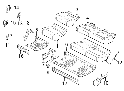 2022 Ford F-150 Lightning Rear Seat Components Diagram 4 - Thumbnail