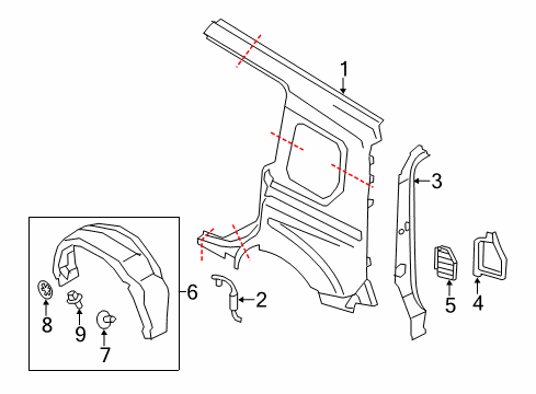 2017 Ford Transit Connect Side Panel & Components Diagram 2 - Thumbnail