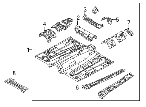 2014 Ford Focus Pillars, Rocker & Floor - Floor & Rails Diagram