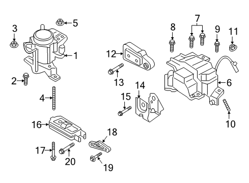 2017 Lincoln Continental Engine & Trans Mounting Diagram 2 - Thumbnail