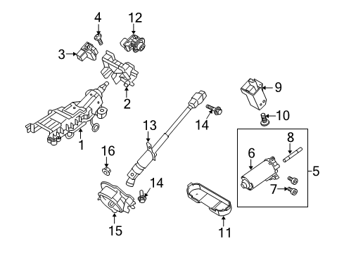 2011 Lincoln MKT Steering Rotation Sensor Diagram for 6L2Z-3F818-AA