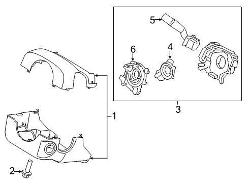 2019 Ford F-350 Super Duty Shroud, Switches & Levers Diagram 1 - Thumbnail