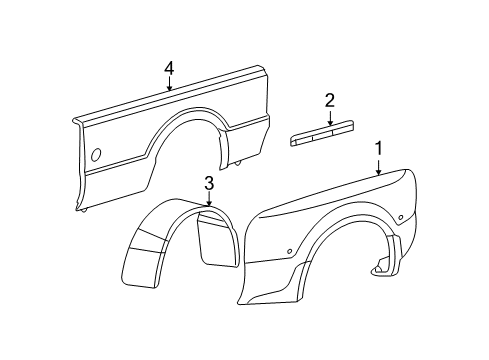 2010 Ford F-250 Super Duty Fender & Components Diagram 2 - Thumbnail