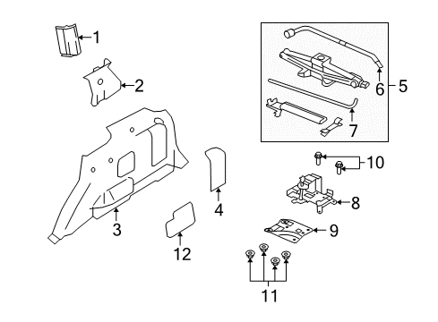 2010 Mercury Mariner Interior Trim - Quarter Panels Diagram