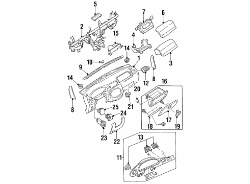 1998 Ford Escort Instrument Panel, Body Diagram 1 - Thumbnail