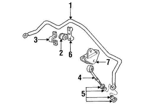 1995 Ford F-150 Rear Suspension Components, Stabilizer Bar Diagram