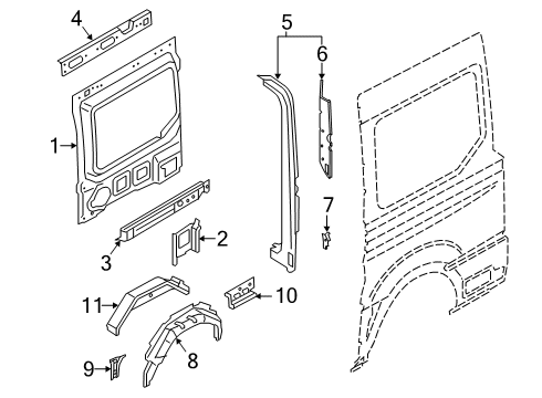 2019 Ford Transit-150 Inner Structure - Side Panel Diagram 2 - Thumbnail