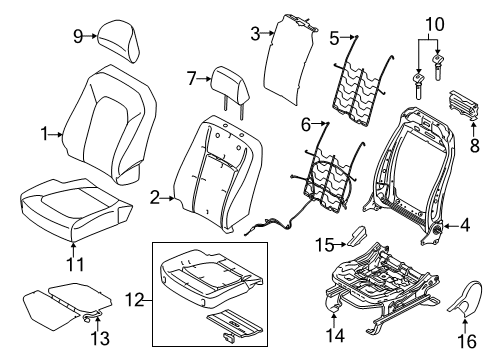 2020 Ford F-250 Super Duty COVER ASY - SEAT BACK Diagram for KL3Z-1564417-AB