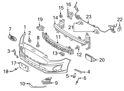 2020 Ford Fusion Parking Aid Diagram 1 - Thumbnail