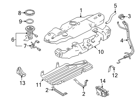 2007 Ford Explorer Sport Trac Cap Assembly - Fuel Tank Filler Diagram for 6L2Z-9030-E