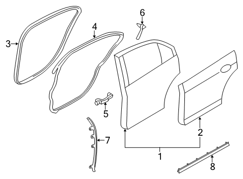 2006 Lincoln Zephyr Rear Door, Body Diagram