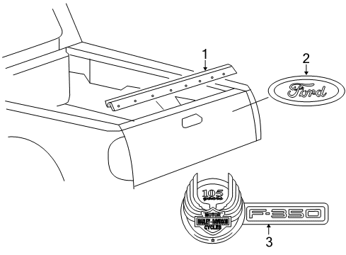 2010 Ford F-250 Super Duty Exterior Trim - Pick Up Box Diagram 2 - Thumbnail