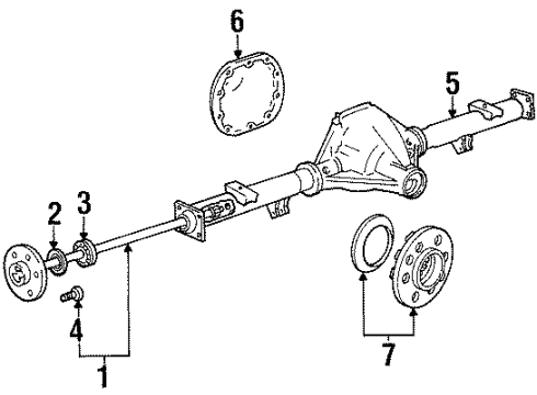 1998 Lincoln Navigator Axle Housing - Rear Diagram