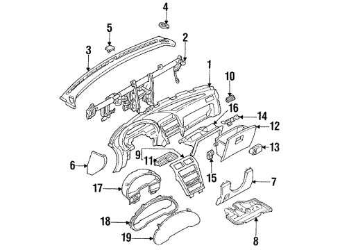 1995 Ford Probe Box Assy - Glove Compartment Diagram for F42Z6106010A