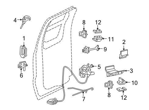 2008 Ford F-350 Super Duty Rear Door - Lock & Hardware Diagram 2 - Thumbnail