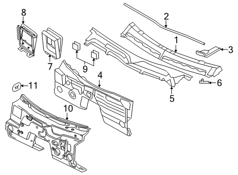 2011 Ford Mustang Cowl Diagram