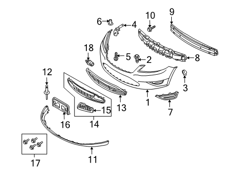 2010 Ford Taurus Grille - Bumper Diagram for AG1Z-17K945-AB