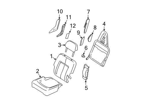 2005 Ford Expedition Pad - Rear Seat Back Diagram for 2L1Z-7866800-BA