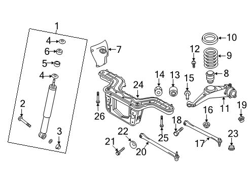 2008 Mercury Mariner Rear Suspension, Suspension Components Diagram 2 - Thumbnail