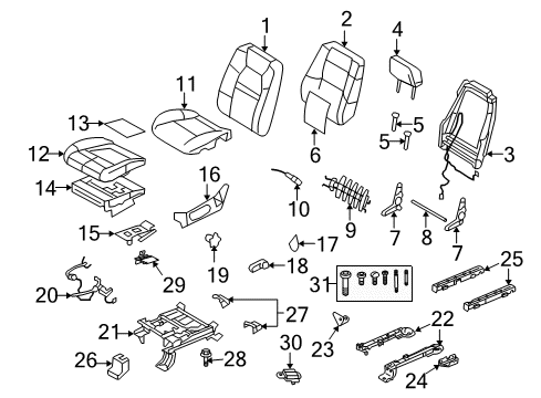 2007 Ford Explorer Sport Trac Bracket - Seat Mounting Diagram for 6L2Z-78600A16-AA