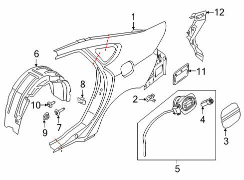 2020 Lincoln MKZ Quarter Panel & Components Diagram