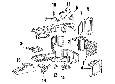 1997 Ford F-250 HD Heater Core & Control Valve Diagram