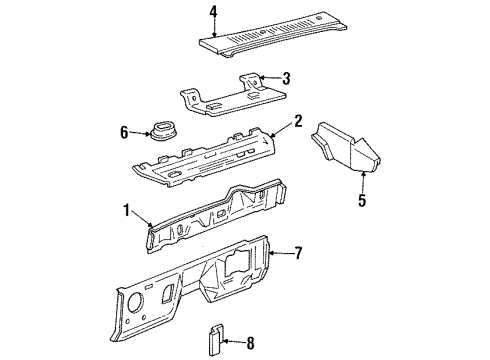 1988 Ford Bronco II Cowl Diagram